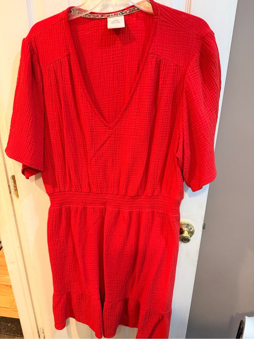 Knox Rose (Red L)  40” long, 11” sleeves, with pockets